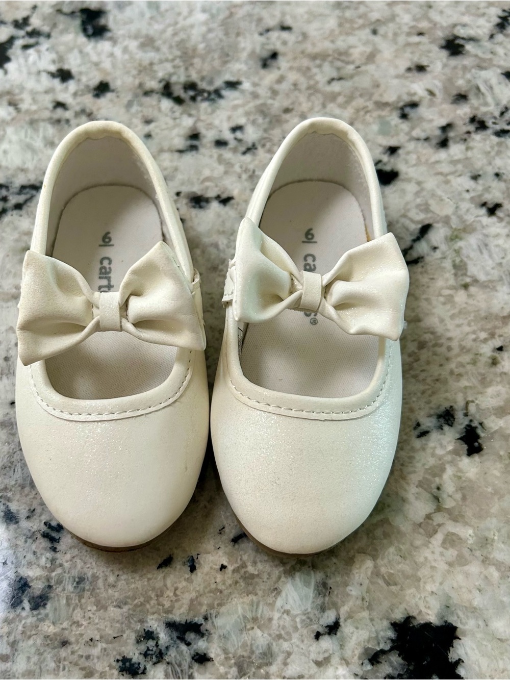 Carter's Cream Bow Mary Jane Dress Shoes